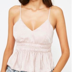 Satin Smocked Tank Top Cami